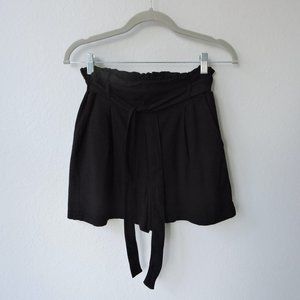 Bershka Paperbag Waist Belted Shorts